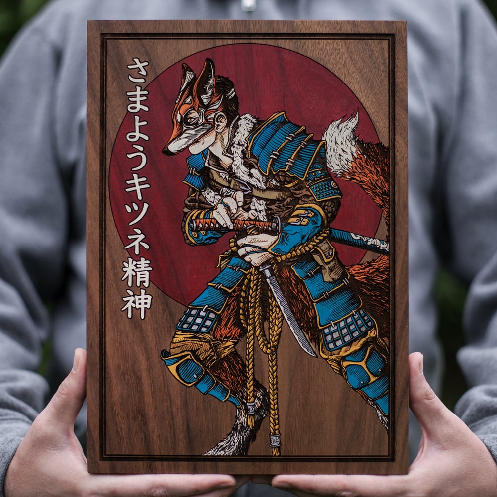 Image of Kitsune - Engraved Painting - Edition of 10