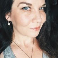 Image 2 of white baroque pearl earrings in 14k gold