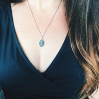 Image 4 of raw aquamarine necklace