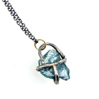 Image 3 of one of a kind raw aquamarine necklace
