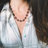 peacock pearl wire wrapped necklace