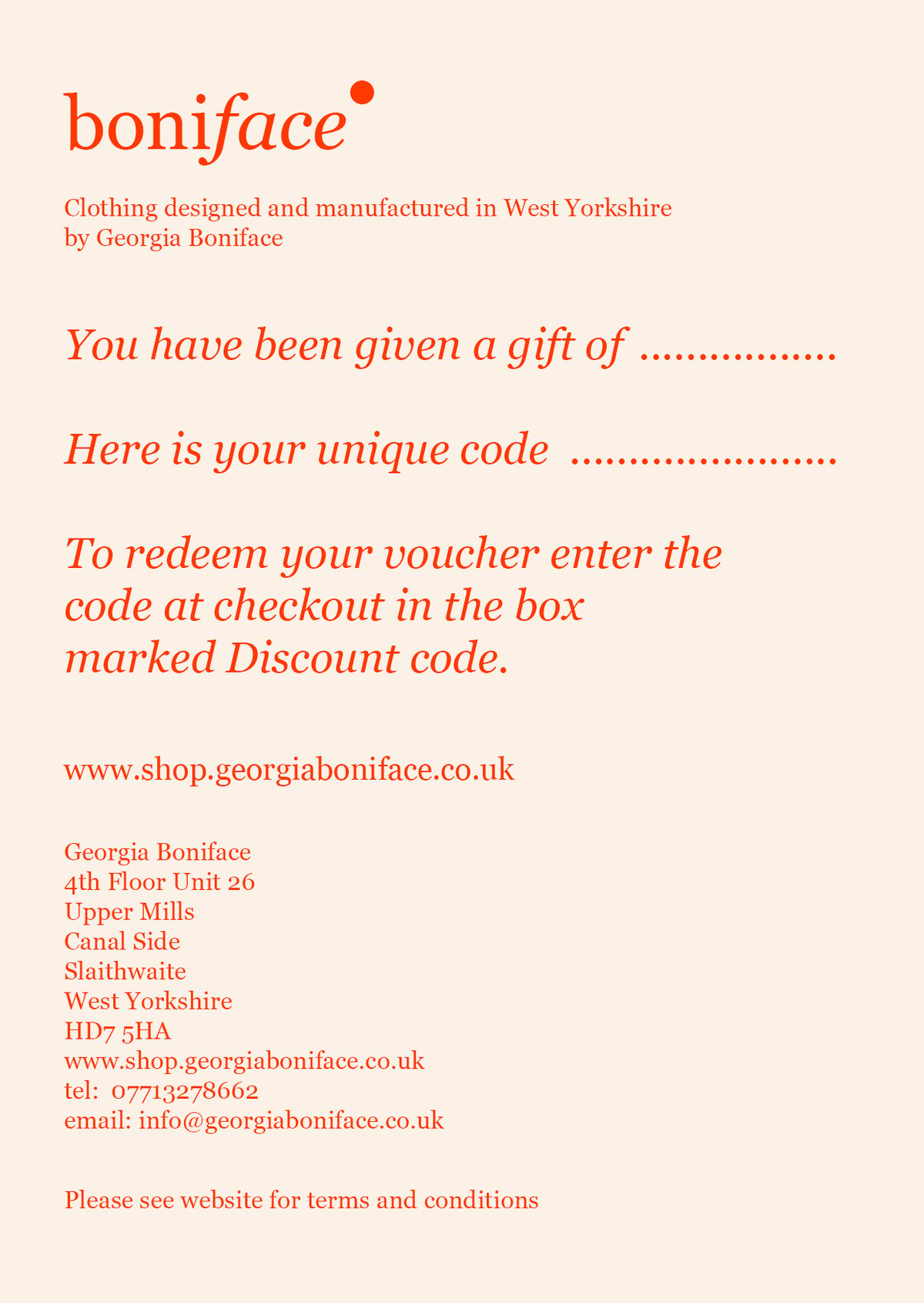 Image of Gift Voucher from £25