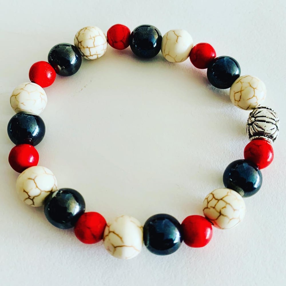 Image of Red, White & Hematite 