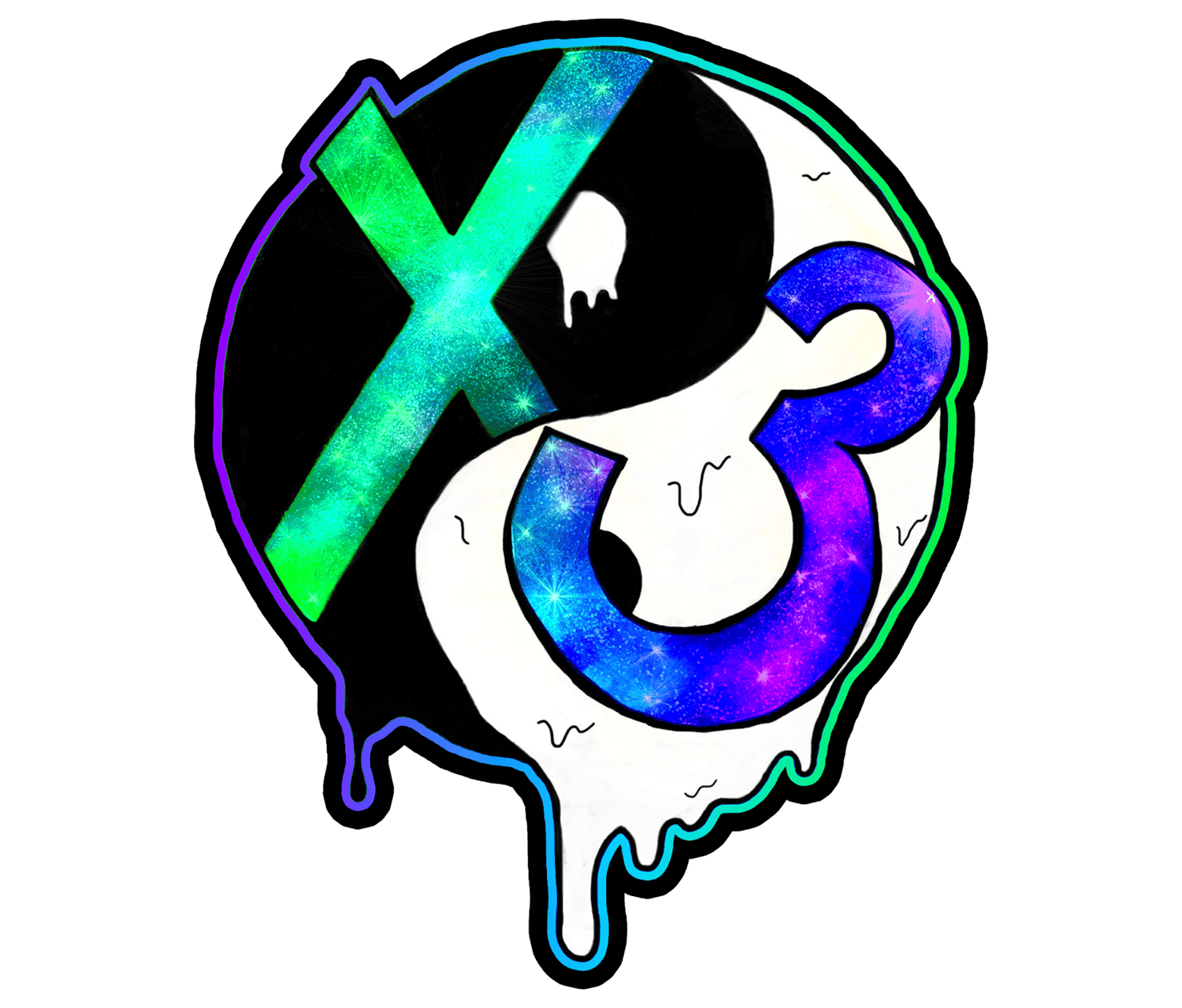 XTHREEEE YIN YANG STICKER