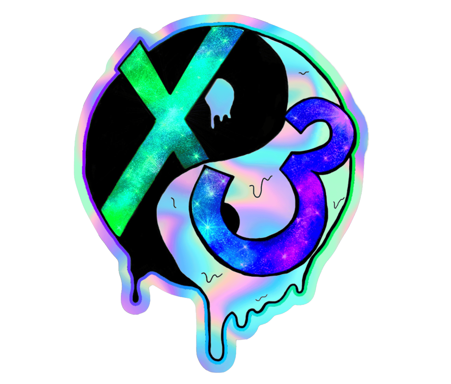 XTHREEEE YIN YANG HOLOGRAPHIC STICKER 