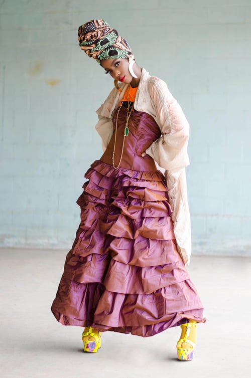 Image of Vintage Rock & Rag Doll Mauve Haze Ruffle Tiered Dress