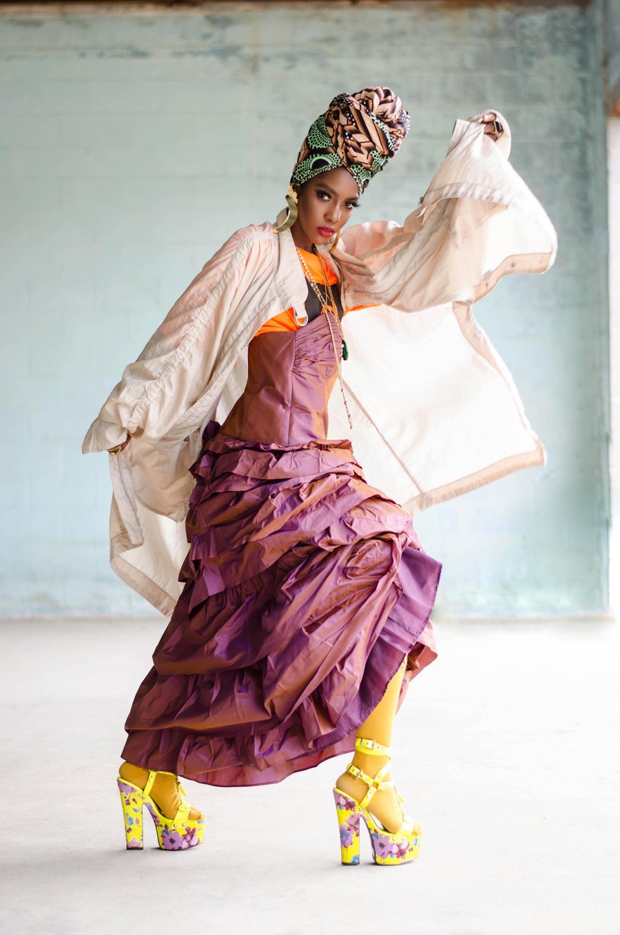 Image of Vintage Rock & Rag Doll Mauve Haze Ruffle Tiered Dress