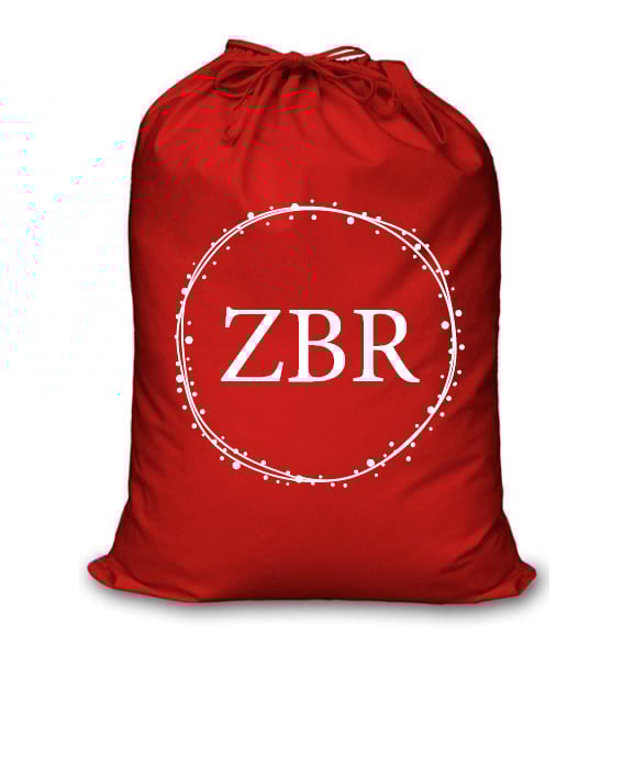 Image of Personalised Christmas Santa Sack - Festive Initials