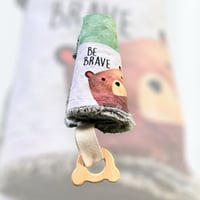 Image 3 of Woodsy “Be Brave” Soother/Lovey with Teether FREE SHIPPING 
