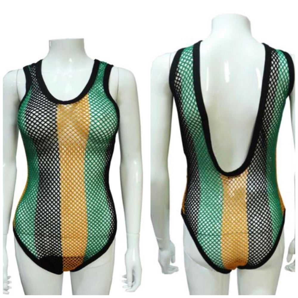 Jamaica fishnet swimwear/bodysuit