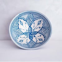 Image 3 of MOROCCAN CERAMIC SERVING BOWL - BLUE 