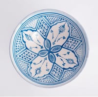 Image 1 of MOROCCAN CERAMIC SERVING BOWL - BLUE 