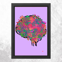 Floral Brain - Coloured background