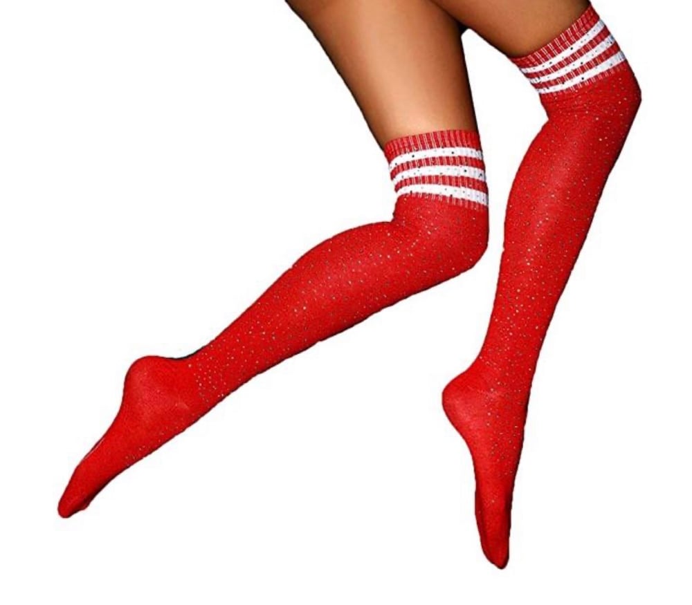 Image of Red and White Bling 4 me socks 