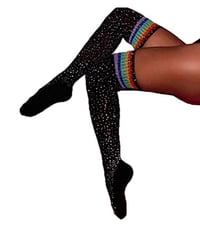 Image 1 of Black Rainbow Bling 4 me Socks 