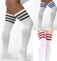 Striped Thigh High Socks 