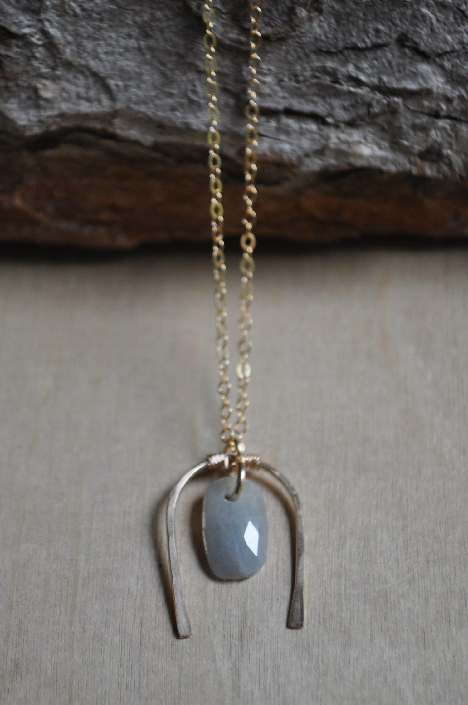 Image of The Whole World in His Hands Necklace - In Pale Blue Sapphire