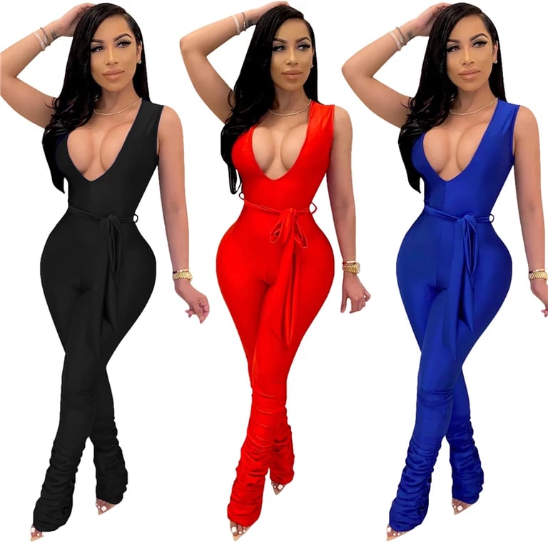 Stacked Leg Solid Jumpsuit  Image 4