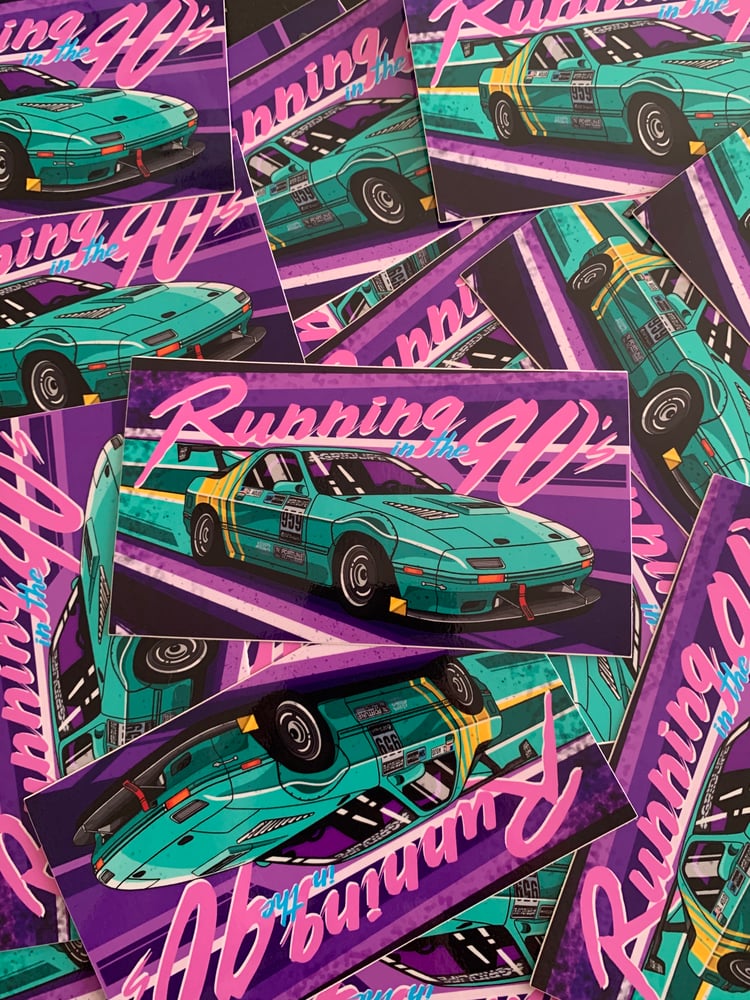 Image of Running In the 90s Sticker