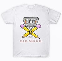 Image 1 of Old Skool Mix Tape Cassette and Pencils T Shirt
