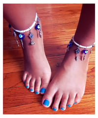 Image 1 of Hamsa and Protection Eye Ankle  Bracelets or Wrist Bracelets 