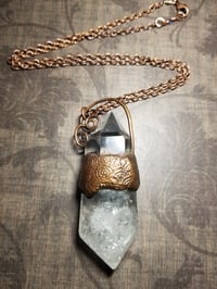 Image 1 of Electroformed Double Terminated Quartz Crystal Necklace 