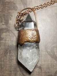 Image 2 of Electroformed Double Terminated Quartz Crystal Necklace 