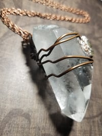 Image 3 of Electroformed Quartz Crystal  With Labradorite Necklace 
