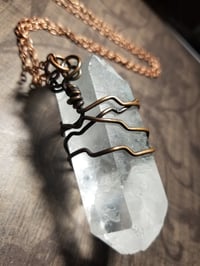 Image 4 of Electroformed Quartz Crystal  With Labradorite Necklace 