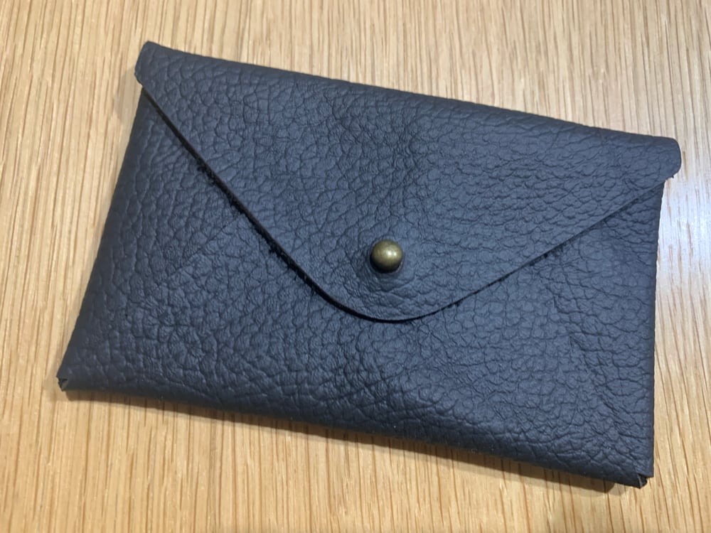 Image of Black as Black leather card wallet/purse
