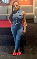 Image of Denim Sleeveless Jumpsuit