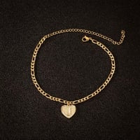 Figaro Heart Initial Anklet 