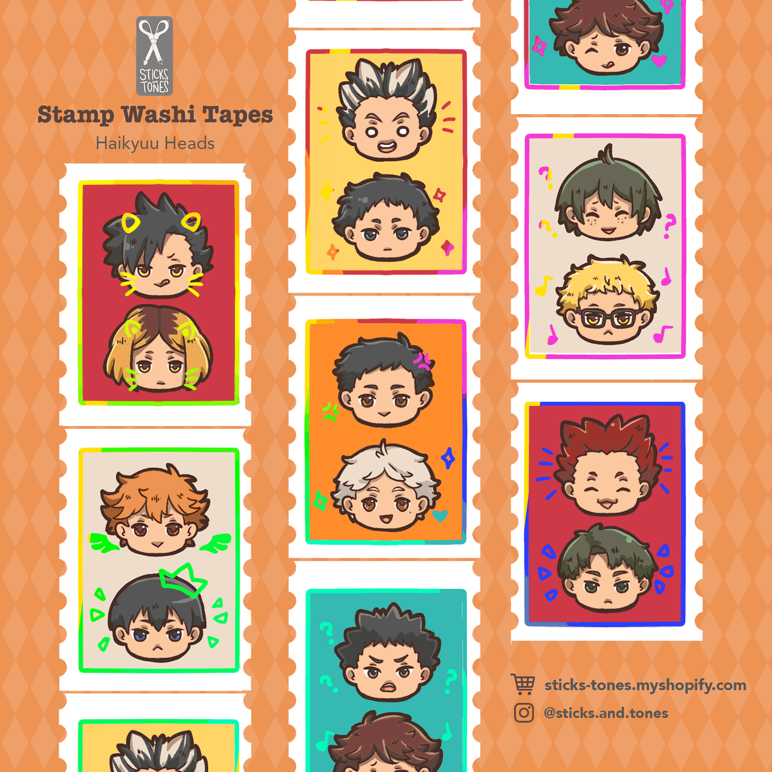Image of Haikyuu Stamp Washi Tape