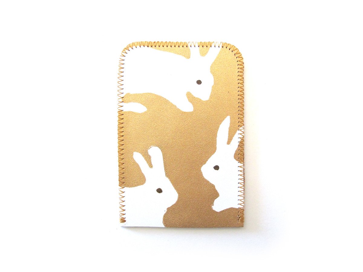 Image of Gold Rabbits Card Holder