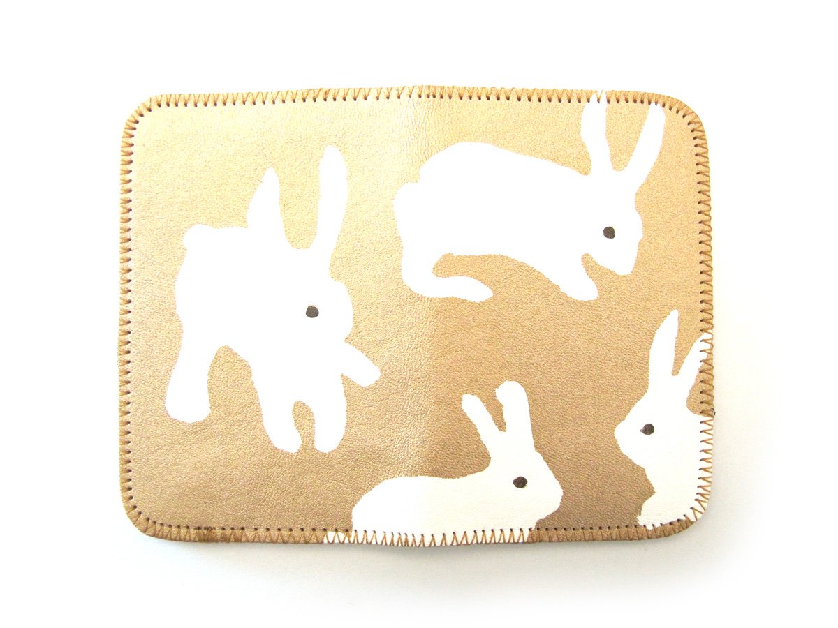 Image of Gold Rabbits Card Holder