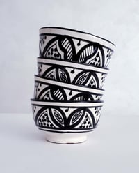 Image 2 of 2 MOROCCAN MINI BOWLS - BLACK PATTERNS