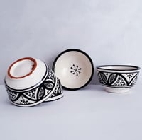 Image 1 of 2 MOROCCAN MINI BOWLS - BLACK PATTERNS