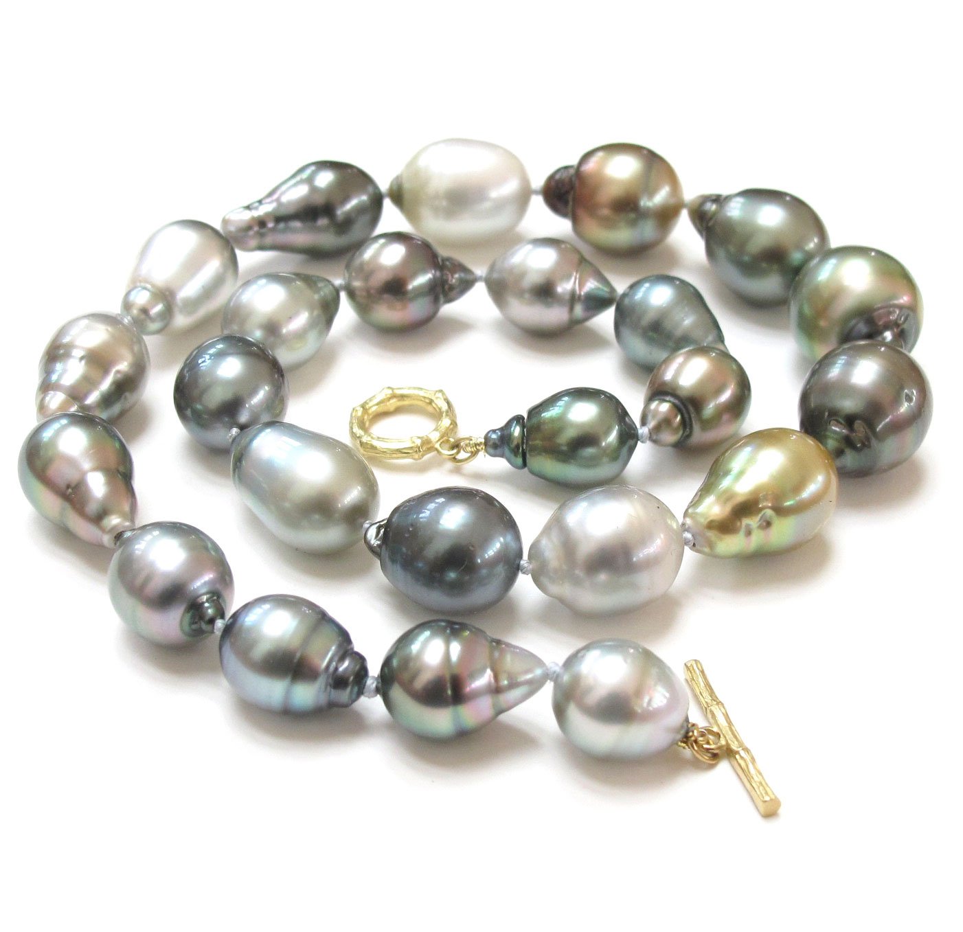 Amazon.com: 14k Gold Tahitian South Sea Pearl Necklace for Woman 13.5-10 MM  AAA- Multicolor (White-Gold, 20): Clothing, Shoes & Jewelry