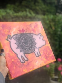 Image 4 of Pink pig mandala