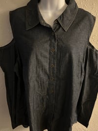 Image 4 of New Large D& Co Open Shoulder Denim Top #1252*10