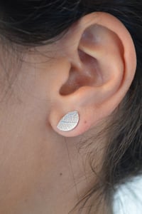 Image 1 of Leaf textured stud earrings