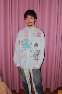 Image 1 of SHIRT «  LA CHEMISE DE PAPA »  BLUE RED BRODERY ‼️💋