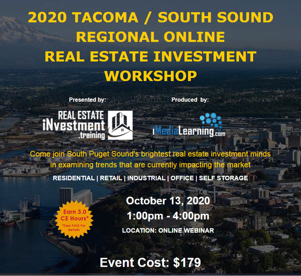 Image of Tacoma / South Sound Online Regional Real Estate Investment Workshop (October 13, 2020) 