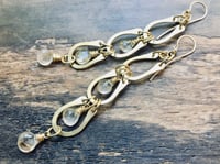 Image 2 of Arches in brass with rutilated quartz stones /n156