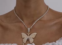 Image 2 of Transformation butterfly necklace  pink 