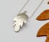 Large single oak leaf necklace