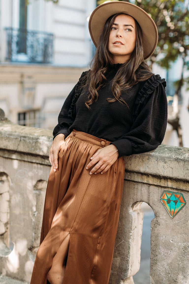 JUPE AGATHA - CAMEL Image 3