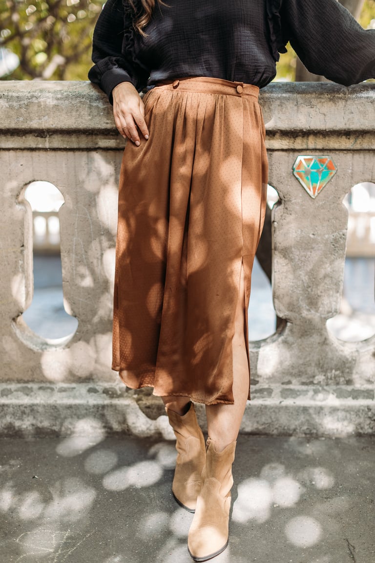 JUPE AGATHA - CAMEL Image 4