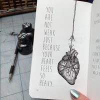 Image 3 of Andrea Gibson Little Print: 'Heavy Heart' / A5 / with handmade bookmark