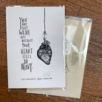 Image 2 of Andrea Gibson Little Print: 'Heavy Heart' / A5 / with handmade bookmark